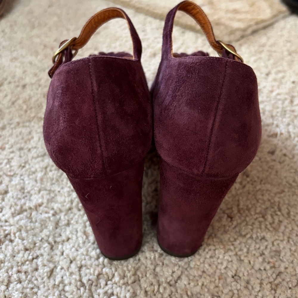 Chie Mihara Mary Jane platform suede high heels ankle strap - Picture 8 of 13